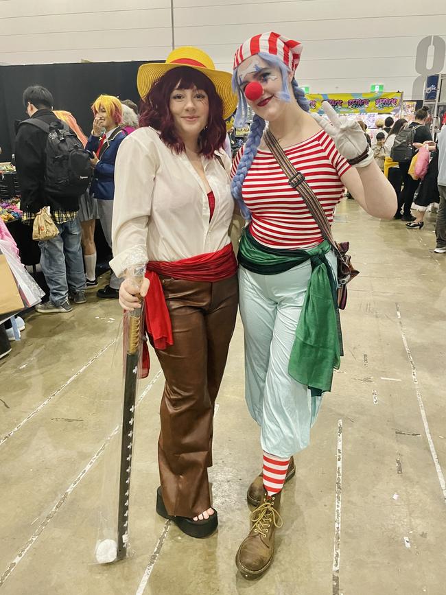 Stevie Di Palma and Lainey Foster at the Oz Comic Con in Melbourne on Saturday June 8, 2024. Picture: Jack Colantuono