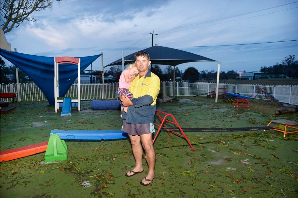 Anthony Smith and Makayla Smith,, 2, at the Fernvale Goodstart Childcare Centre. Photo Inga Williams / The Queensland Times. Picture: Inga Williams