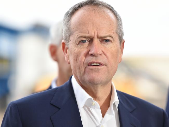 Opposition Leader Bill Shorten in Melbourne on Sunday at the Repurpose It recycling facility in Epping. Picture: AAP