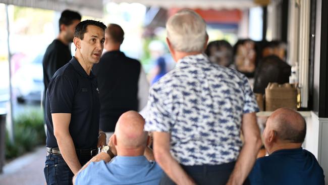 Crisafulli speaking to the locals. He is hoping to end Labor’s Queensland reign.