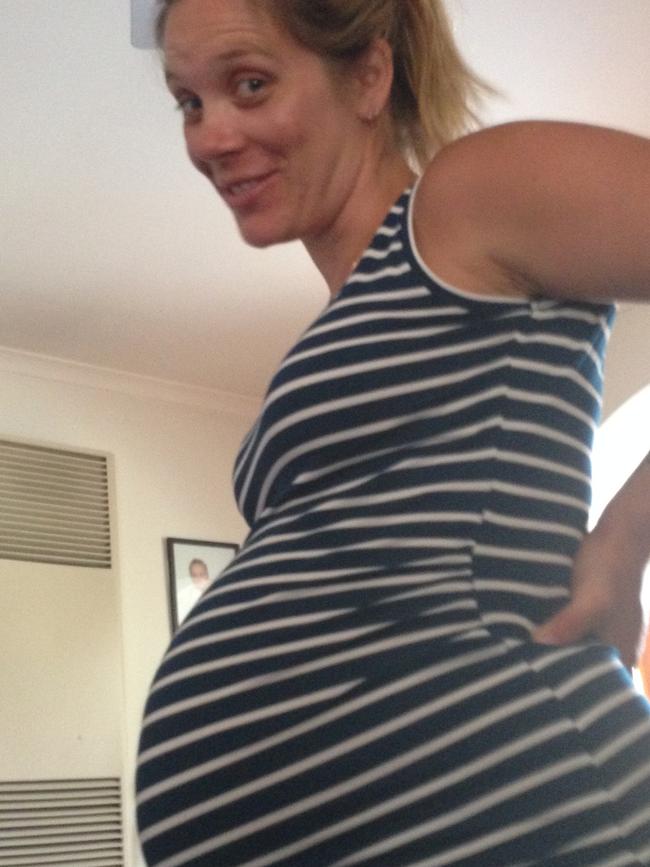 A heavily-pregnant Ms Costigan.