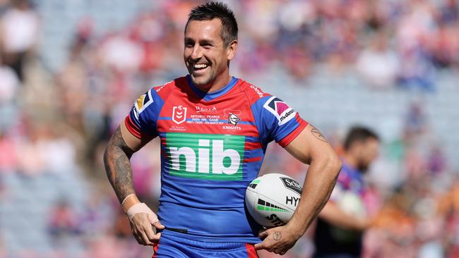 Mitchell Pearce in his 300th NRL game. Picture: Ashley Feder/Getty Images