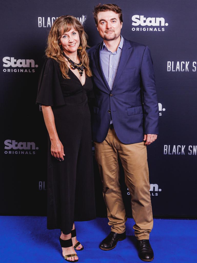 Sian Davies and Lucas Taylor at the Australian premiere of Queensland-produced Stan streaming series Black Snow at Brisbane's Event Cinemas Myer Centre. Picture: Stan Australia