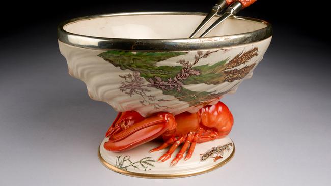 Arden’s favourite piece is a lavish salad bowl that would have been the talk of the table in the 1880s. Picture: Morgan McMahon/Supplied.
