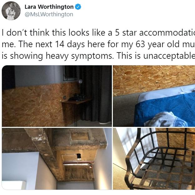 Lara Worthington complains about mum Sharon Bingle's hotel accommodation during quarantine