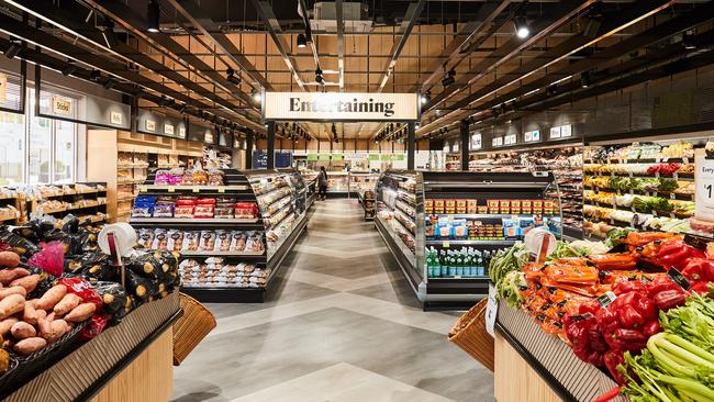 Fresh fruit and vegetables laid out at Drakes’ new Wayville store. Picture: Matt Loxton/AAP