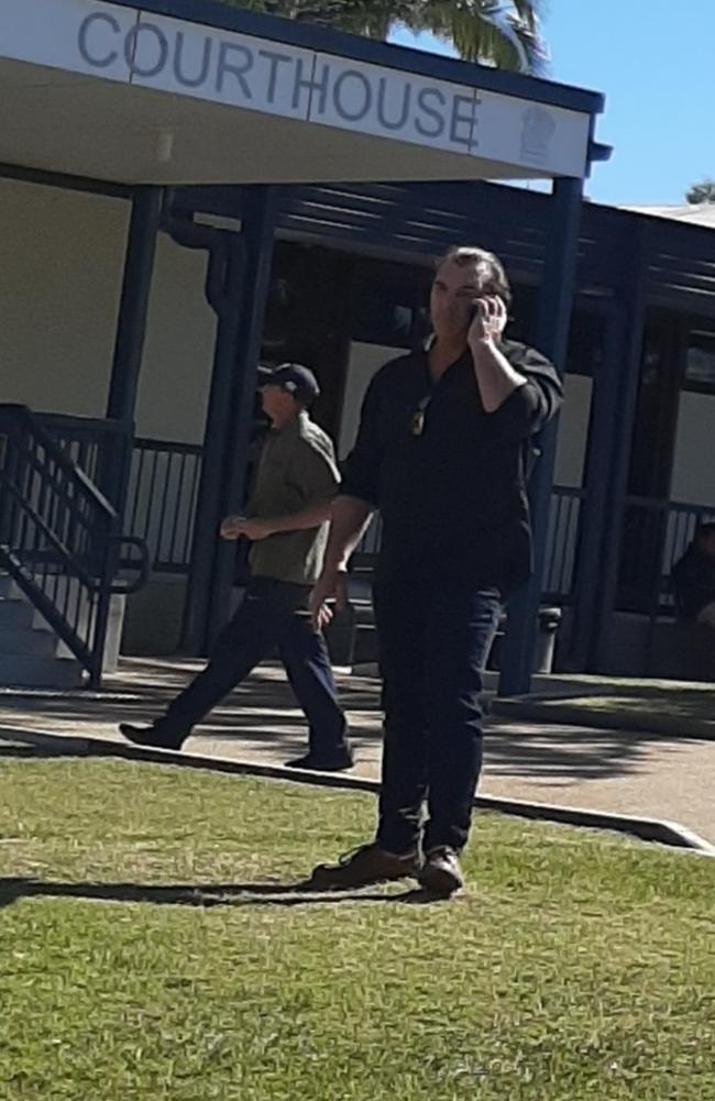 Ashley Stuart Russ outside Redcliffe Magistrates Court, on July 30, after pleading guilty to three offences, including unlawful assault.