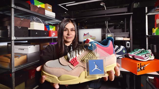 Melbourne's first-ever sneaker authenticator, who investigates legit and fake runners Picture: Nicki Connolly