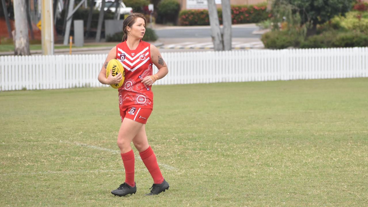 Brigette Fitzsimon in the North Mackay Saints and Eastern Swans clash in the senior women's McDonald's Mackay Cup, August 21, 2021. Picture: Matthew Forrest