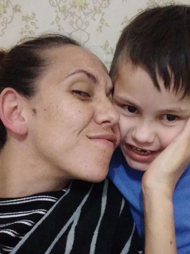 Natalie Sands pictured with her son Orlando who died in the house fire. Supplied