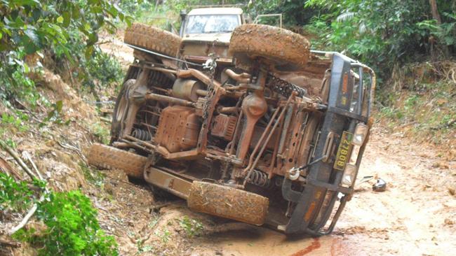 The infamous CREB Track is a challenging four-wheel-drive trail known for its rollovers such as this one in 2016.