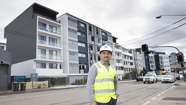 Local developer Joe Alha out the front of one of trhee developments he has built along Canterbury Road. Picture: Melvyn Knipe