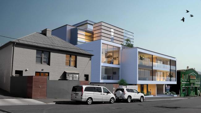 Artist's impression of proposed 25-unit development at 283-287 Liverpool St, Hobart. Design: Jaws Architects