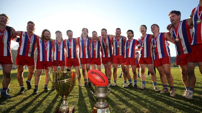 Neil Rawlings played in Lindenow South’s most recent premiership in 2022. Picture Yuri Kouzmin