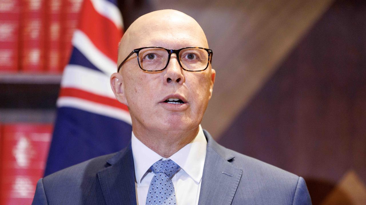 Opposition leader Peter Dutton says he wants a ‘discussion’ about whether the constitution is too restrictive on citizenship stripping. Picture: NewsWire / David Geraghty