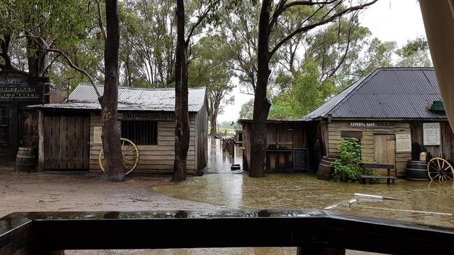 Floodwaters continue to rise at the Historic site. Picture: Helen Scotland