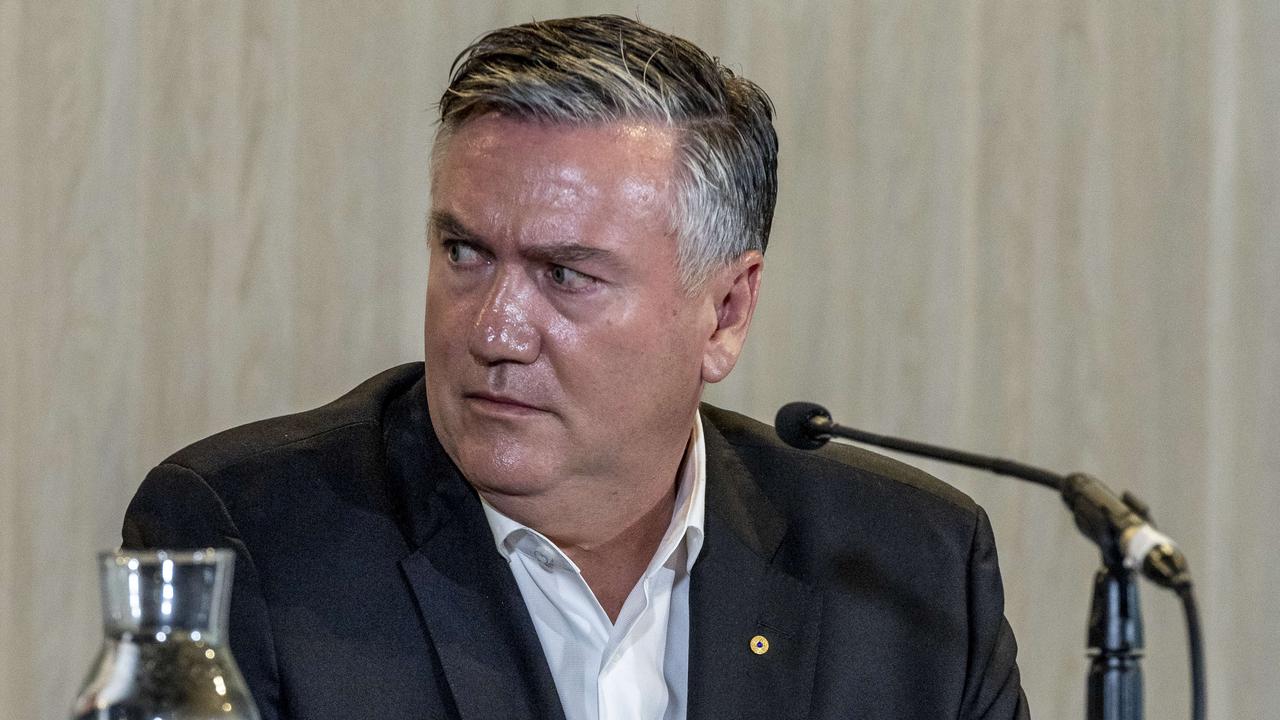 Eddie McGuire says he shouldn’t have called the release of Collingwood’s racism report “a proud day”. Picture: Jake Nowakowski