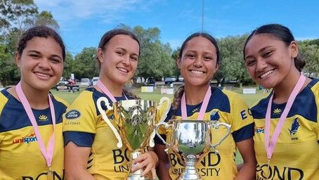 The talented teens of Bond University's rugby 7s side have been tipped for great things. Picture: Supplied