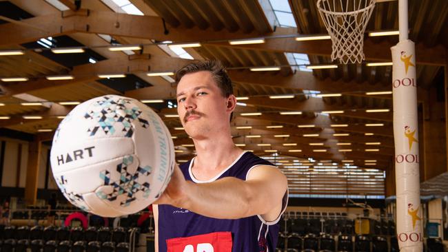 Callum Price, 23, will compete in the men's open division at the Netball NSW state titles in 2022 when men's and boys divisions are included in the competition for the first time. Photo: Nigel Owen