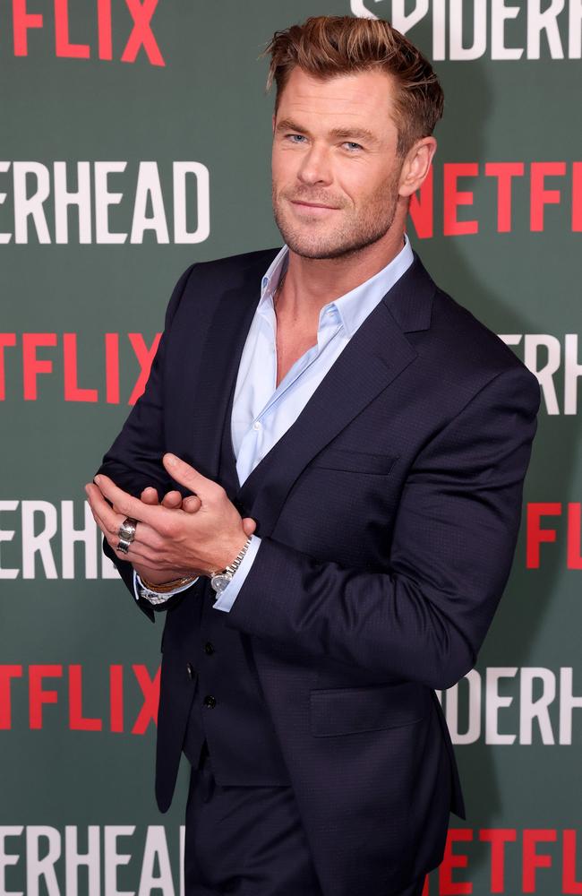 Chris Hemsworth at the Spiderhead premiere on Saturday night. Picture: Damian Shaw