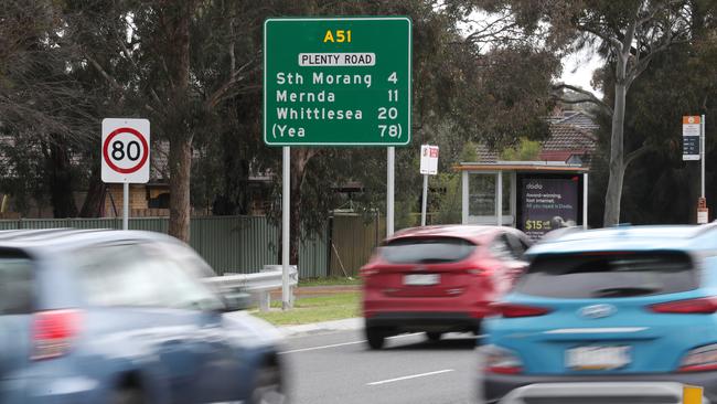 The Bundoora stretch of Plenty Rd has been identified by AAMI as the most dangerous section. Picture: David Crosling