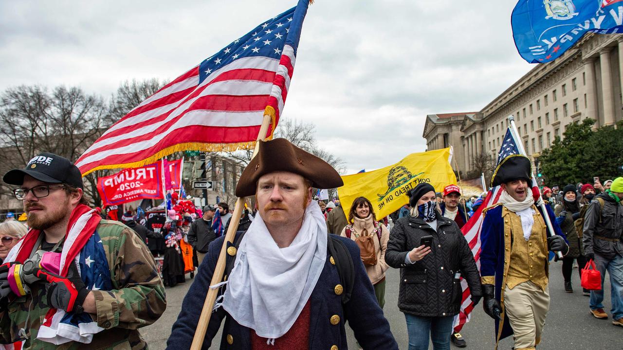 Trump supporters marched through the streets of Washington D.C. as they made their way to the Capitol building on January 6. Picture: Joseph Prezioso/AFP