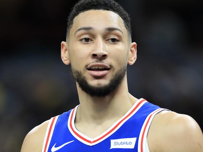 INDIANAPOLIS, INDIANA - DECEMBER 31: Ben Simmons #25 of the Philadelphia 76ers against the Indiana Pacers at Bankers Life Fieldhouse on December 31, 2019 in Indianapolis, Indiana. NOTE TO USER: User expressly acknowledges and agrees that, by downloading and or using this photograph, User is consenting to the terms and conditions of the Getty Images License Agreement.   Andy Lyons/Getty Images/AFP == FOR NEWSPAPERS, INTERNET, TELCOS & TELEVISION USE ONLY ==