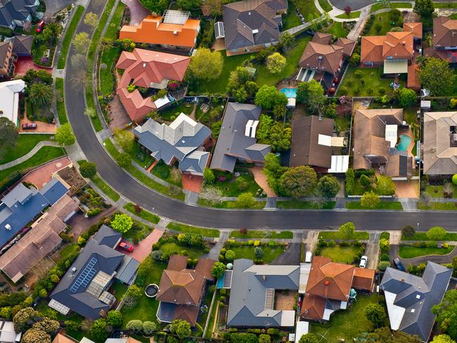 Flying over the suburbs of Melbourne