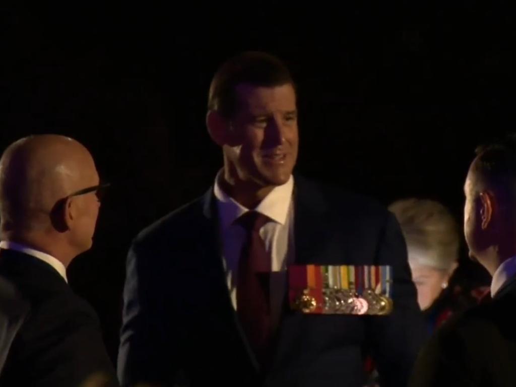 He was spotted with dignitaries at The Dawn Service. Picture: Nine