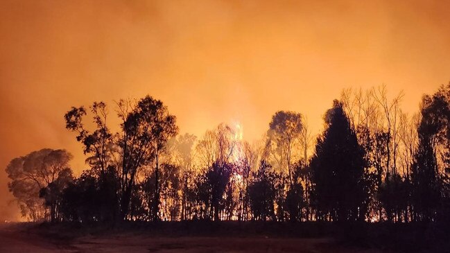 Fireys continue to battle a blaze at Massie. Picture: Massie &amp; District Rural Fire Brigade