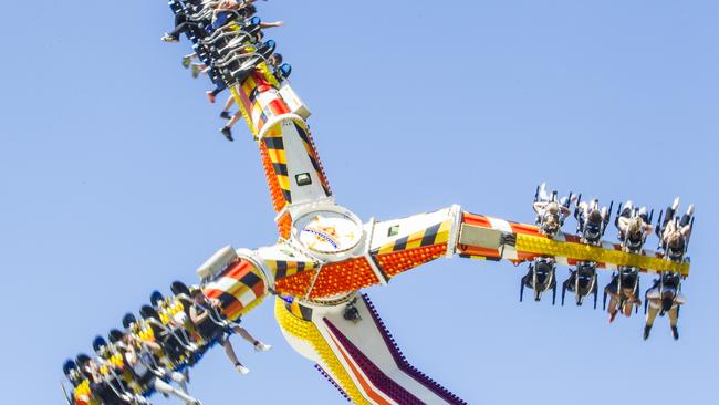 Get an adrenaline buzz on rides like this at Moomba. Picture: Sarah Matray