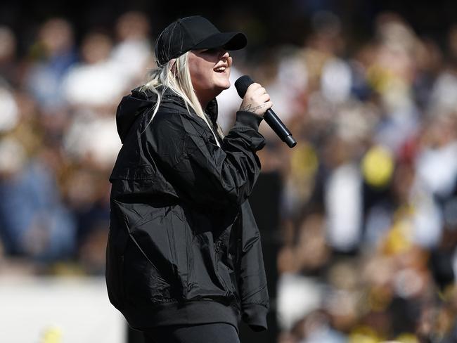 Tones and I performed her breakthrough hit during the 2019 AFL Grand Final. Picture: Ryan Pierse/AFL Photos/via Getty Images