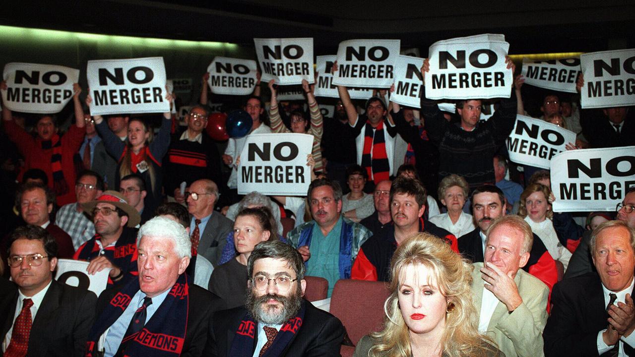 Melbourne supporters voice their feelings in 1996.