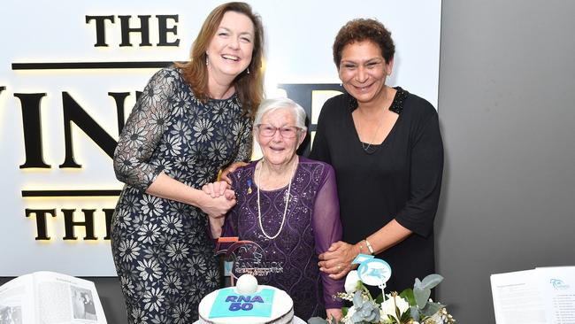 Keeley Devery OAM with Randwick Netball Association patron Claire Hicks (middle) and Marcia Ella-Duncan OAM at the 50th anniversary. Picture: Fiona Sacco