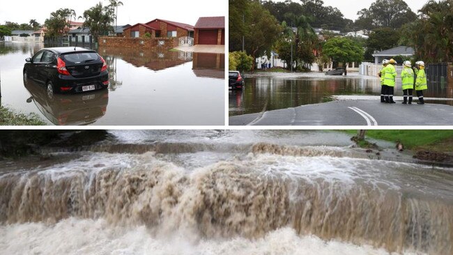 Heavy rain flooded Brisbane on Saturday