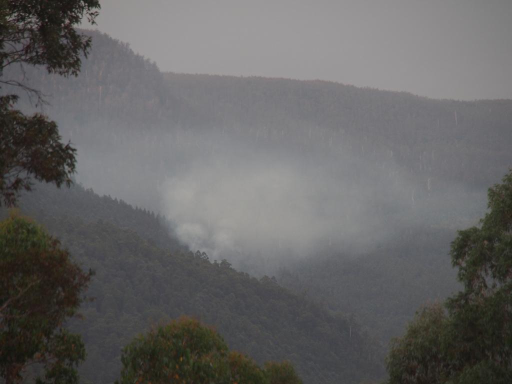 A small fire near Judbury that was sparked by a lightning strike. Picture: DAVID KILLICK