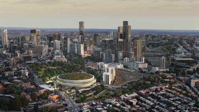 A concept for the Brisbane Arena at Roma Street Parkland