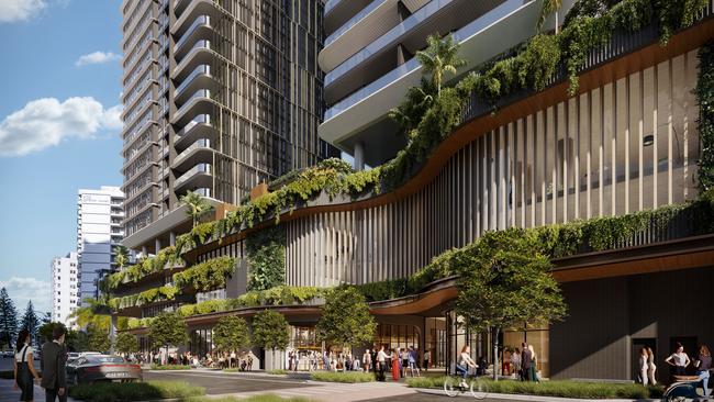 An artist impression of the Victoria and Albert Broadbeach Towers project planned for Broadbeach. Picture: Iris Capital