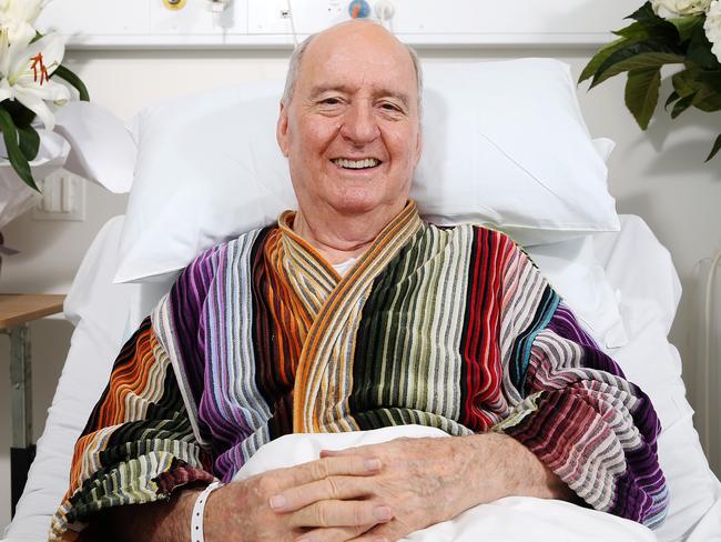 Alan Jones recovers in hospital from his 13-hour back operation.