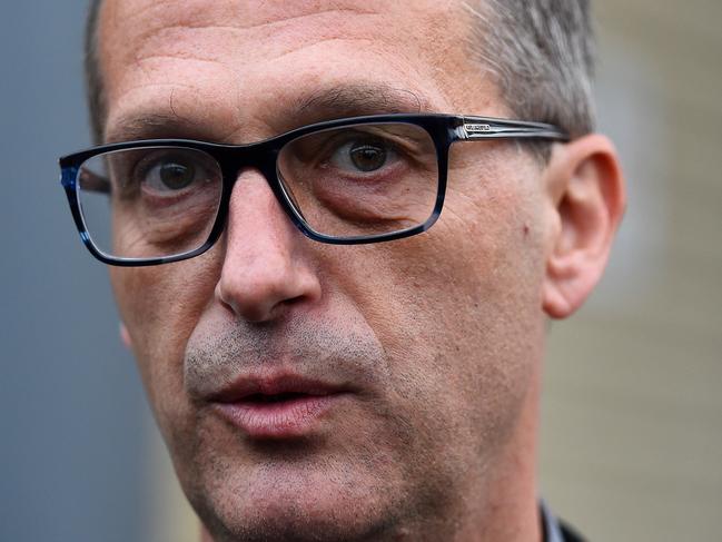 The Royal Commission into Institutional Responses to Child Sexual Abuse take place at Ballarat Law Courts. David Ridsdale leaves court after giving evidence. Picture: Jake Nowakowski