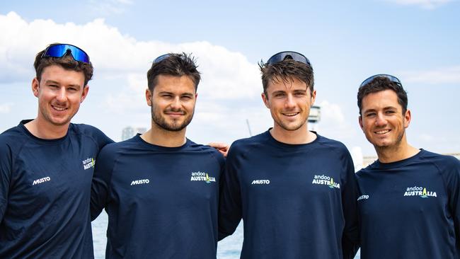 Members of the Australian men's youth team with Cole Tapper, right. Picture: Eugenia Brunazzo