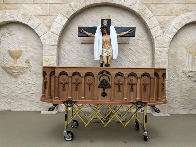 The permanent shrine will feature a 110kg coffin, with a replica of St Charbel’s body dressed in a priestly robe he once wore. It will also contain a relic – a bone from the saint born Youssef Antoun Makhlouf. Supplied