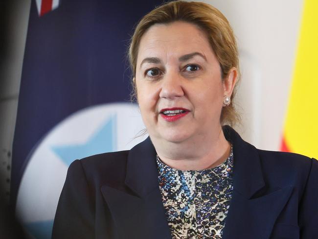 BRISBANE, AUSTRALIA - NewsWire Photos SEPTEMBER 11, 2023: Queensland Premier Annastacia Palaszczuk speaks to the media during a press conference in Brisbane. Picture: NCA NewsWire/Tertius Pickard