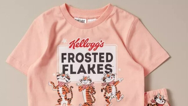 Target has been slammed for promoting sugary cereals to children on its latest sleepwear collection. Picture: Target Australia