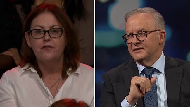 Jewish mother of four Janet Abadee confronted Prime Minister Anthony Albanese on anti-Semitism on Q+A on Monday night. Picture: Supplied/ABC