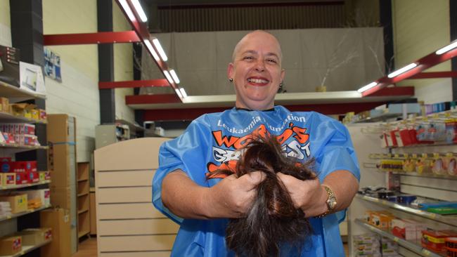 Local business owner Susan Robertson buzzed off her locks to raise money for blood cancer. Photo/Holly Cormack.