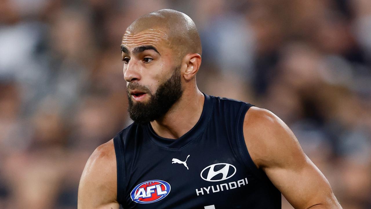 Carlton star Adam Saad returns from a hamstring injury against Gold Coast on Saturday. Picture: Michael Willson / Getty Images