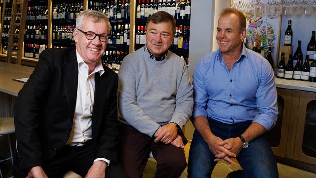 World-leading kidney specialist Dr Toby Coates, School Principal and diabetic Alec Tibbits and Premiership SANFL footballer Julian Burton who almost died in the Bali bombings. Picture: Matt Turner