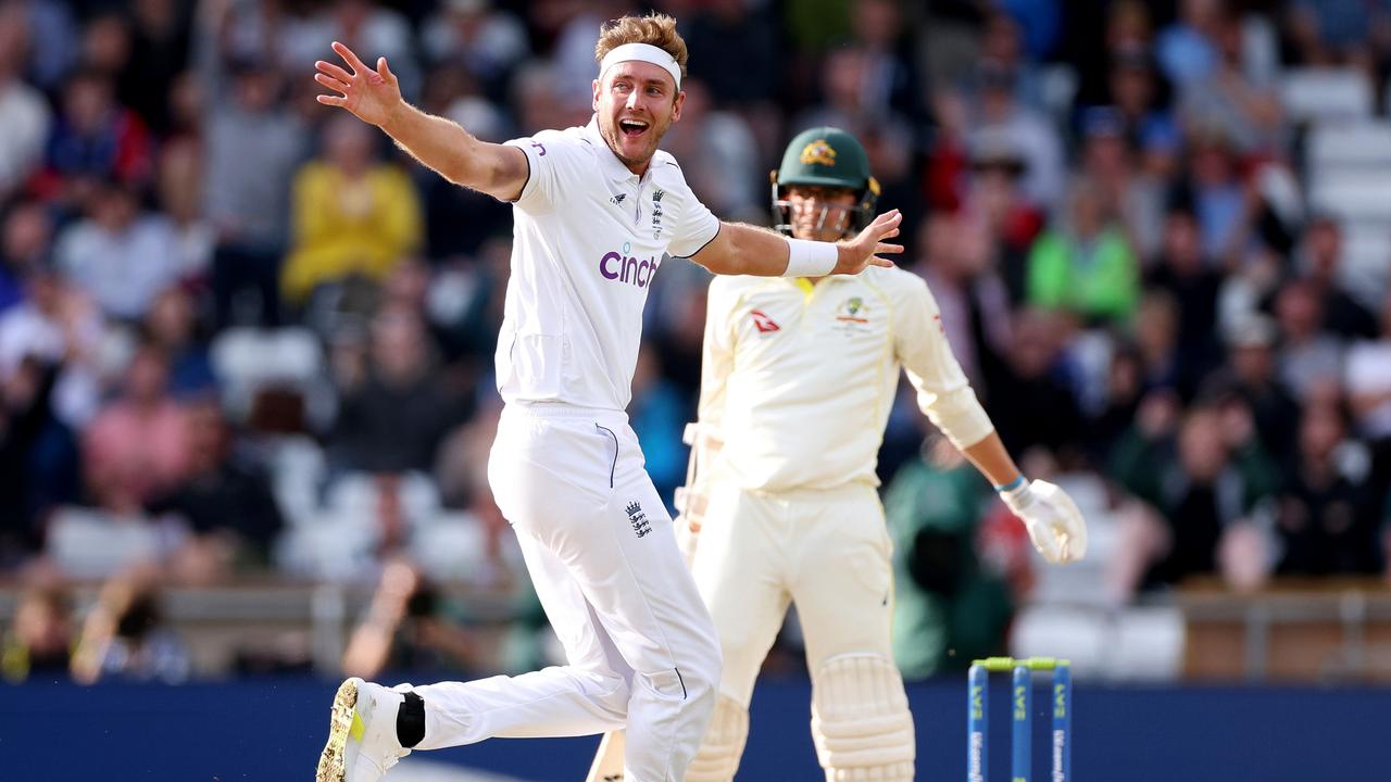 Stuart Broad was all smiles after the wicket of Todd Murphy. Picture: Getty Images