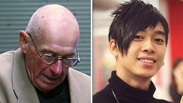 Roger Rogerson during his trial for the murder of Jamie Gao, right. File pictures